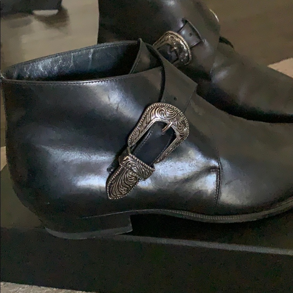 Saint Laurent Black Duckies 42.5 - silver buckles - Picture 2 of 5